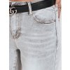 Světle šedé dámské úzké džíny s vysokým pasem