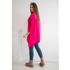 Tmavě růžová asymetrická oversize halenka