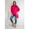Tmavě růžová asymetrická oversize halenka