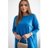Modrá asymetrická oversize halenka