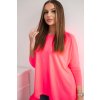 Neonově růžová asymetrická oversize halenka