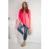Neonově růžová asymetrická oversize halenka