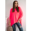 Neonově růžová asymetrická oversize halenka