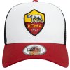 Bílo-černo-červená pánská kšiltovka New Era E-Frame AS Roma Core Trucker Cap