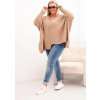 Camel dámský asymetrický plus size pletený svetr