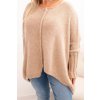 Camel dámský asymetrický plus size pletený svetr