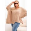 Camel dámský asymetrický plus size pletený svetr
