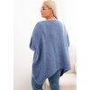 Modrý dámský asymetrický plus size pletený svetr