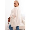 Světle béžový dámský asymetrický plus size pletený svetr