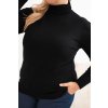 Černý dámský plus size svetr klasického střihu z viskózy