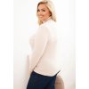 Smetanový dámský plus size svetr klasického střihu z viskózy
