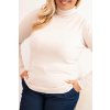 Smetanový dámský plus size svetr klasického střihu z viskózy