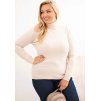 Smetanový dámský plus size svetr klasického střihu z viskózy