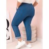 Modré dámské plus size džíny s elastickým pasem (Velikost XL)