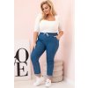 Modré dámské plus size džíny s elastickým pasem (Velikost XL)
