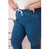 Modré dámské plus size džíny s elastickým pasem (Velikost XL)