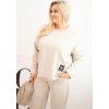 Smetanová dámská pohodlná plus size tepláková souprava s viskózou (Velikost ONE SIZE)