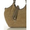 MARCO MAZZINI Béžová taupe semišová hobo kabelka