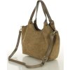 MARCO MAZZINI Béžová taupe semišová hobo kabelka