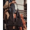 MARCO MAZZINI Tmavě hnědá semišová shopper kabelka s třásněmi