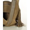 MARCO MAZZINI Béžová taupe semišová shopper kabelka s třásněmi