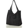 MARCO MAZZINI Černá semišová shopper kabelka