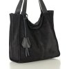 MARCO MAZZINI Černá semišová shopper kabelka