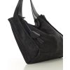 MARCO MAZZINI Černá semišová shopper kabelka