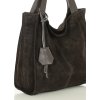 MARCO MAZZINI Tmavě hnědá semišová shopper kabelka