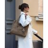 MARCO MAZZINI Béžová taupe semišová shopper kabelka