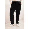 Černé dámské plus size kalhoty s elastickým pasem (Velikost 4XL)