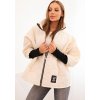 Smetanová dámská prošívaná bunda se stojáčkem a elastickými manžetami