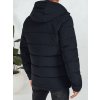 Tmavě modrá pánská zimní prošívaná bunda s kapucí