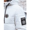 Bílá pánská zimní prošívaná bunda s kapucí