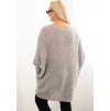 Světle šedý dámský pletený plus size svetr s příměsí mohéru