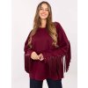Vínová dámská viskózová mikina s třásněmi