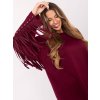 Vínová dámská viskózová mikina s třásněmi