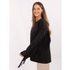 Černá dámská viskózová mikina s třásněmi