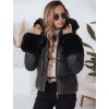 Černá dámská bunda krátkého střihu YOUWARM s kožíškem