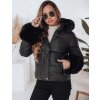 Černá dámská bunda krátkého střihu YOUWARM s kožíškem