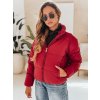Vínová dámská krátká prošívaná bunda s kapucí GLAMVO