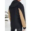Černo-béžová pánská zimní bunda s kapucí