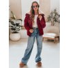Vínová dámská manšestrová bunda TRENDYGLAM