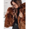 Hnědá dámská zimní koženková bunda