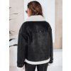 Černá dámská koženková bunda s kožešinou