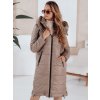Tmavě béžová dámská dlouhá přechodová bunda ORVITA s prošíváním