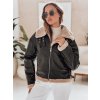 Černá dámská zateplená koženková bunda SHEREB