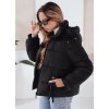 Černá dámská pohodlná a teplá zimní prošívaná bunda