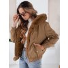 Světle hnědá dámská zimní krátká bunda VESSADA s kožíškem