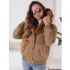 Světle hnědá dámská zimní krátká bunda VESSADA s kožíškem